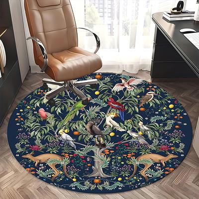 Birds of Paradise,Floral Nature Scene Chair Mat Round Rug Office Carpet, Non Slip, Suitable for Living Rooms, Bedrooms Decor.1205231a