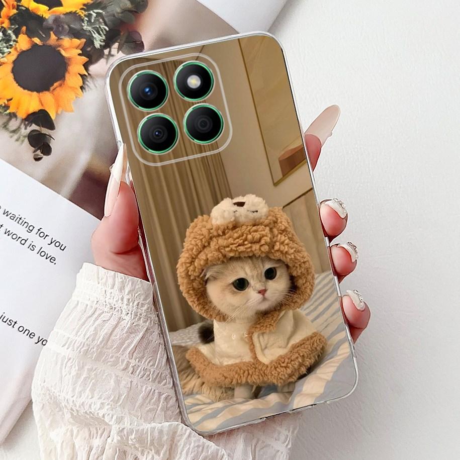 Case For Honor X8b Cover LLY-LX1 LLY-LX2 LLY-LX3 Lovey Heart Cartoon Soft Clear Silicone Phone Case For Honor X8a CRT-LX1 Bumper