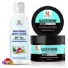 Crema de L-Glutatión para Blanquear la Piel con Vitamina C y Arbutina 50g y Loción Corporal Blanqueadora con Spf 15+ para Iluminar la Piel y Hidratante 100ml