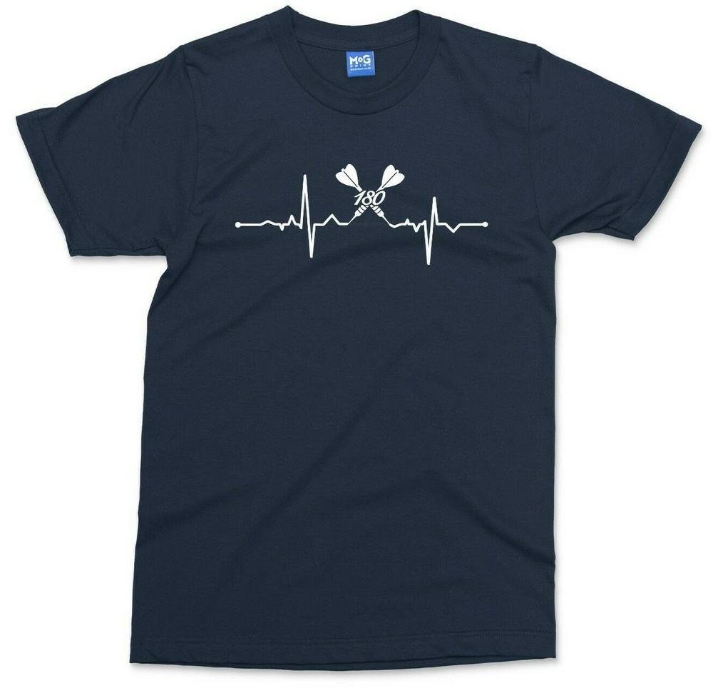 Darts Funny Heart Pulse TShirt Dart Player Bullseye Gift For Dad Lads Pub Tee S