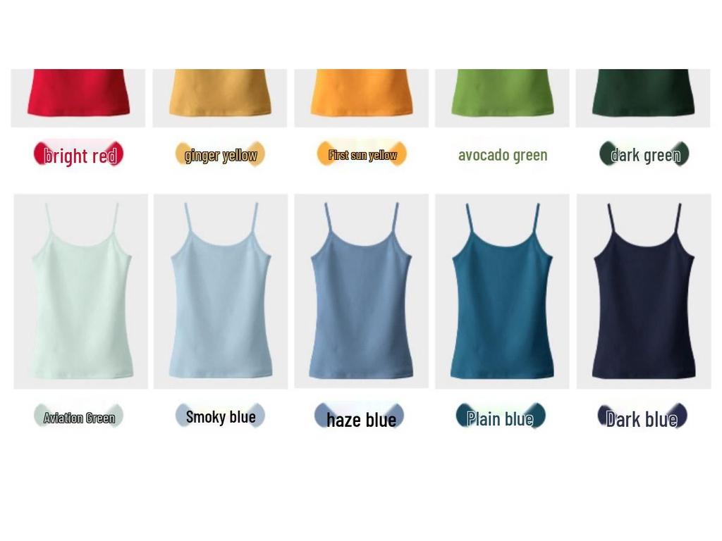 Women's Pure Cotton Black Camisole Vest – Small, Tight-Fitting, Sexy, Plus Size, Short Top for Summer/Spring.