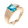 Dámský prsten Kinel Blue Square Zirkon Rose Gold Barva