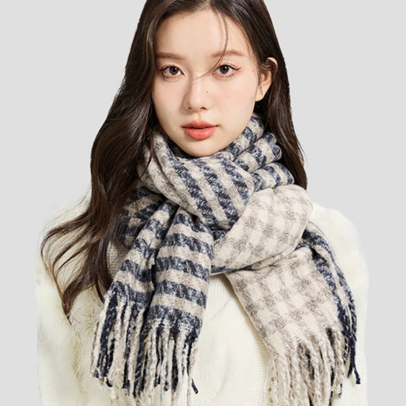 LOOKING4U Low Check Muffler 23FW Navy