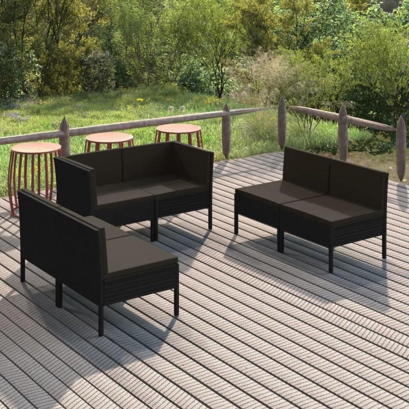 Day and Night - Day and Night Garden Furniture Set 6 Pieces and Black Synthetic Rattan Cushions
