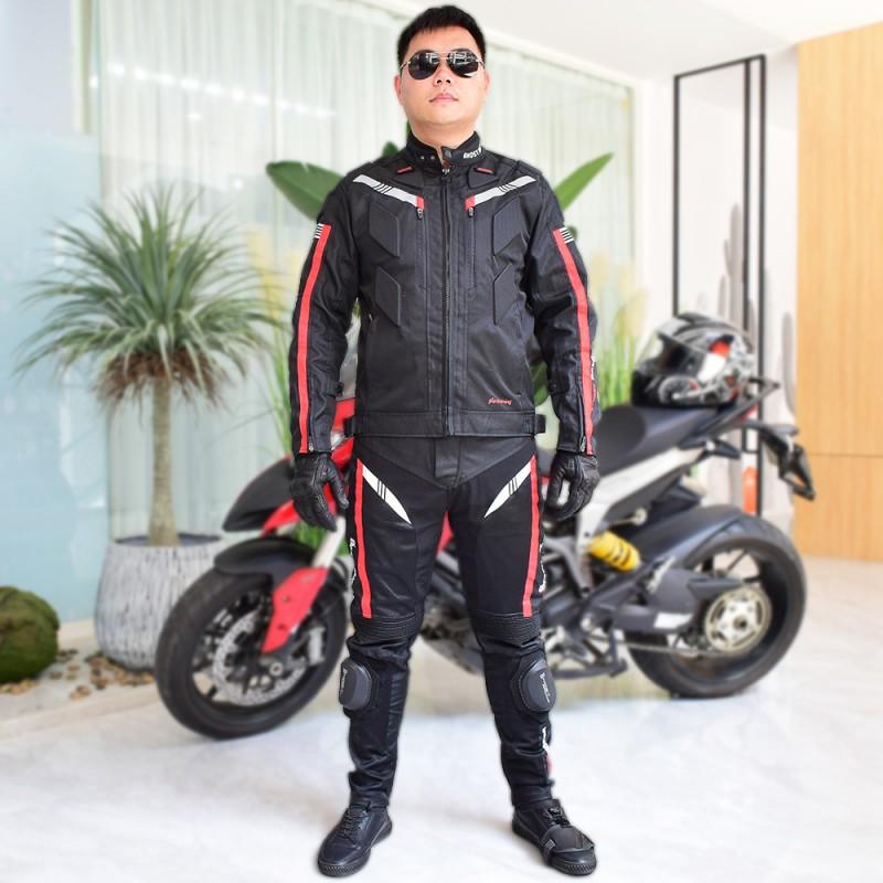 Motorcycle Riding Jacket Pants Set Men Women Breathable Protective Gear Anti-Fall Crash Suit