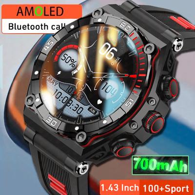 1.43" Amoled Full Touch Screen Smart Watch Men Ip68 Waterproof 700mah Battery Ultra Long Standby Bluetooth Call Smartwatch