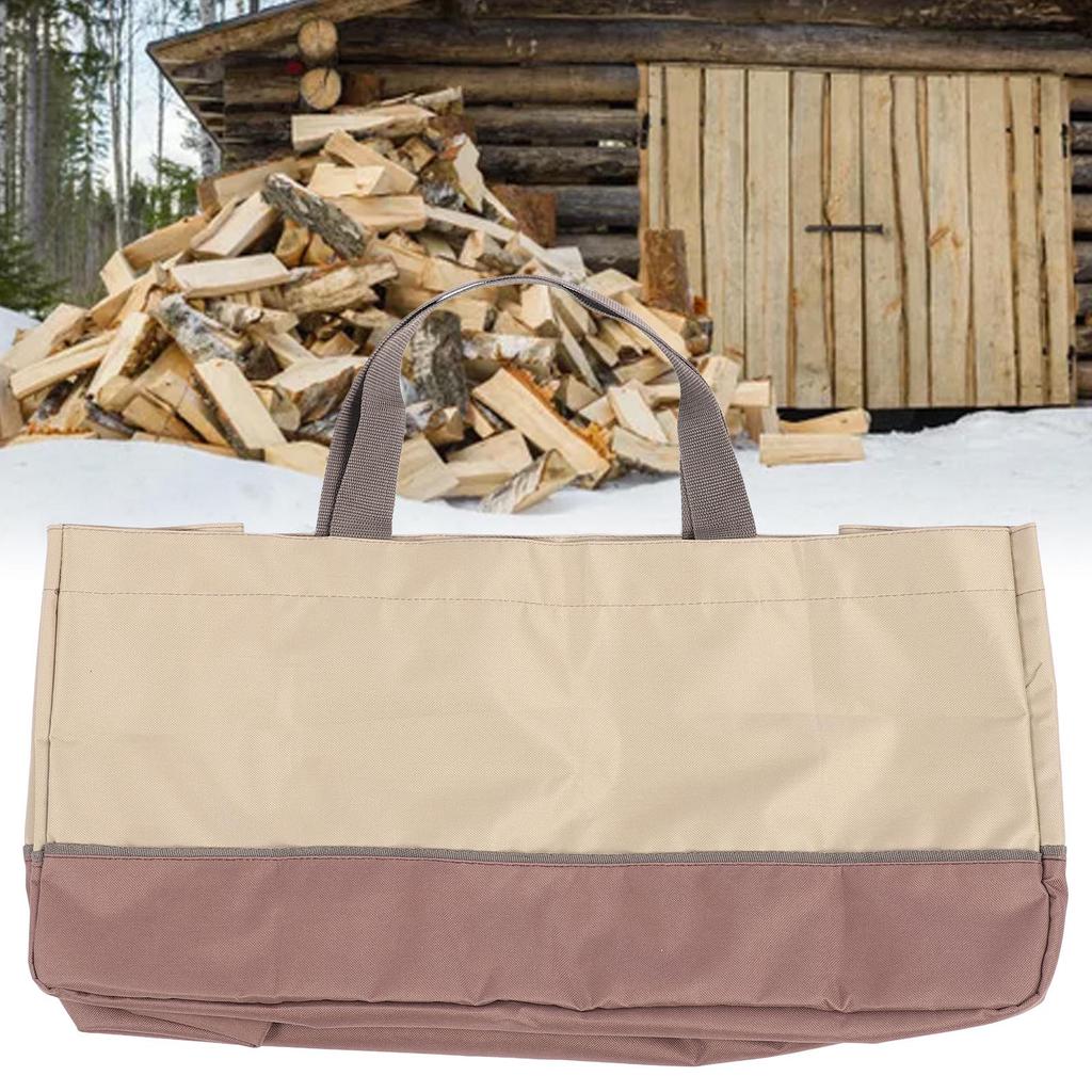 Firewood Carrier 60x30x30cm Heavy Duty 600D Oxford Fabric Log Bag with Reinforced Handle for Camping BBQ Fire Pit