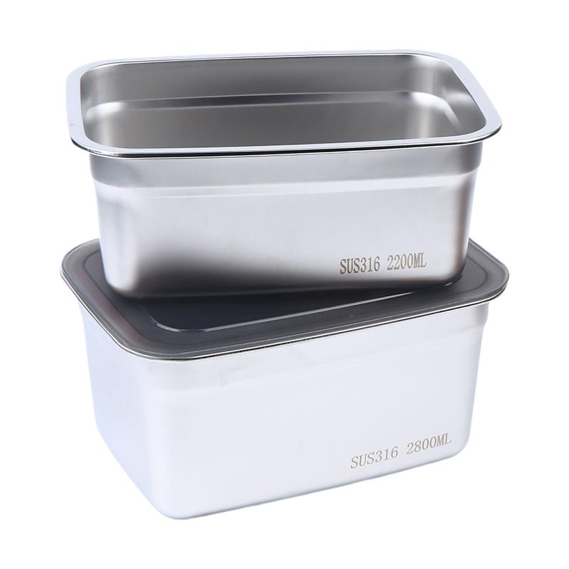 316 Stainless Steel Camping Lunch Box Sealed Leak-Proof Bento Box Fresh-Keeping Box For Household Refrigerators Fruit Box