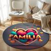 Statement Round Butterfly Multicolor Accent Rug, Non-Slip Floor Mat for Bedroom
