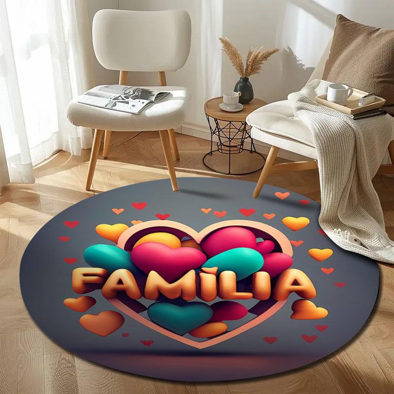 Statement Round Butterfly Multicolor Accent Rug, Non-Slip Floor Mat for Bedroom