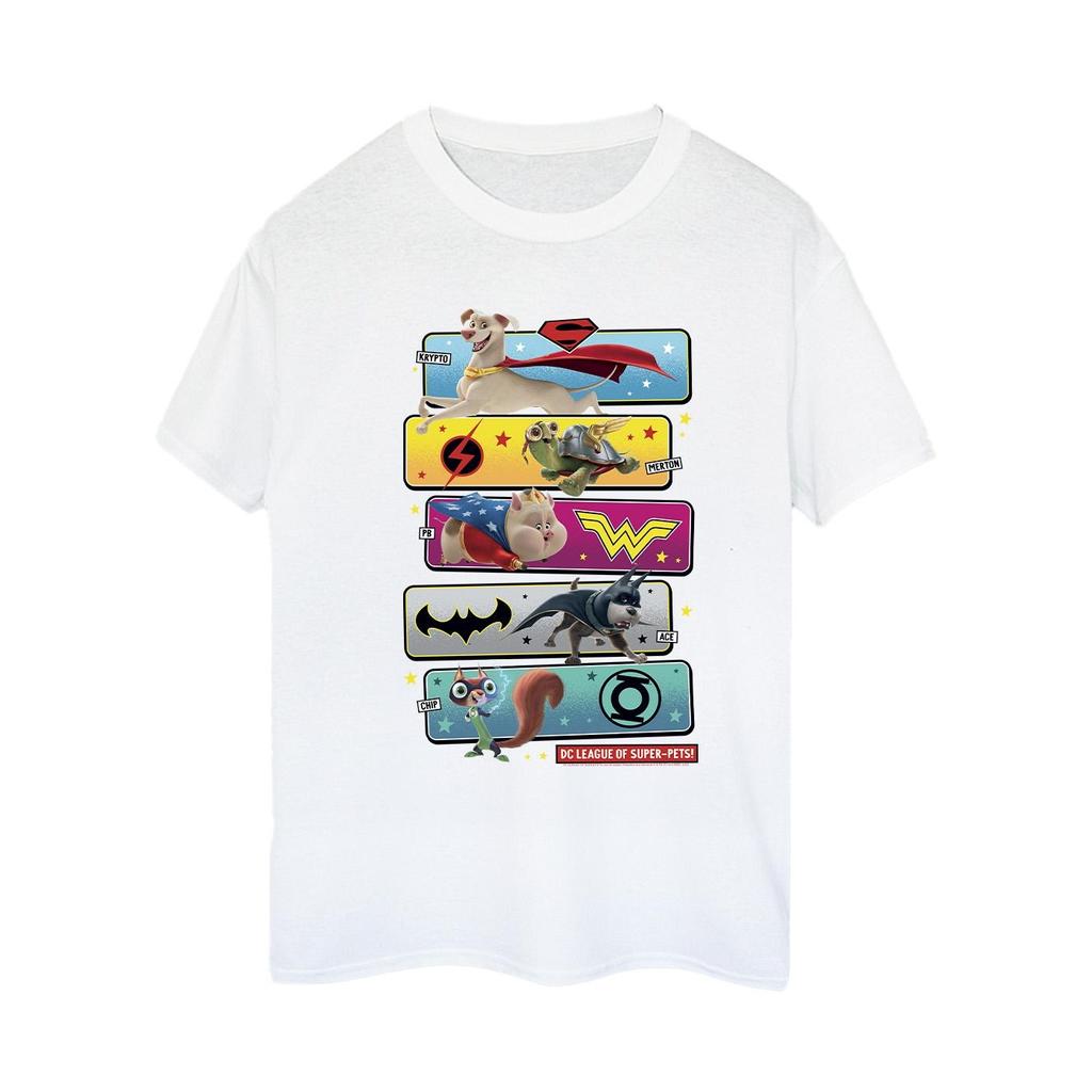 DC Comics Womens/Ladies DC League Of Super-Pets Character Pose Cotton Boyfriend T-Shirt