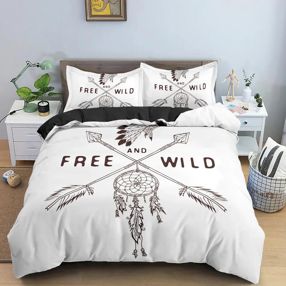 Dreamcatcher Bedding Set Feather Pattern Duvet Cover Comforter Covers Single Twin King Size Quilt Cover With Pillowcase 2/3Pcs