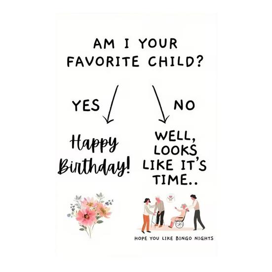 

Am I Your Favorite Child Mother s Day Greeting Card Hilarious Funny Mother s Day Card for Mom Grandma from Daughter Son A