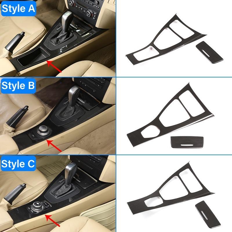 ABS Carbon Fiber Car Center Console Gear Shift Panel Frame Cover Trim For BMW 3 Series E90 E92 E93 2005-2012 LHD Car Accessories