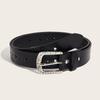 Adjustable Hollow Heart Belt Pin Buckle Rhinestone Buckle Belt Casual Waist Belt  For Ladies
