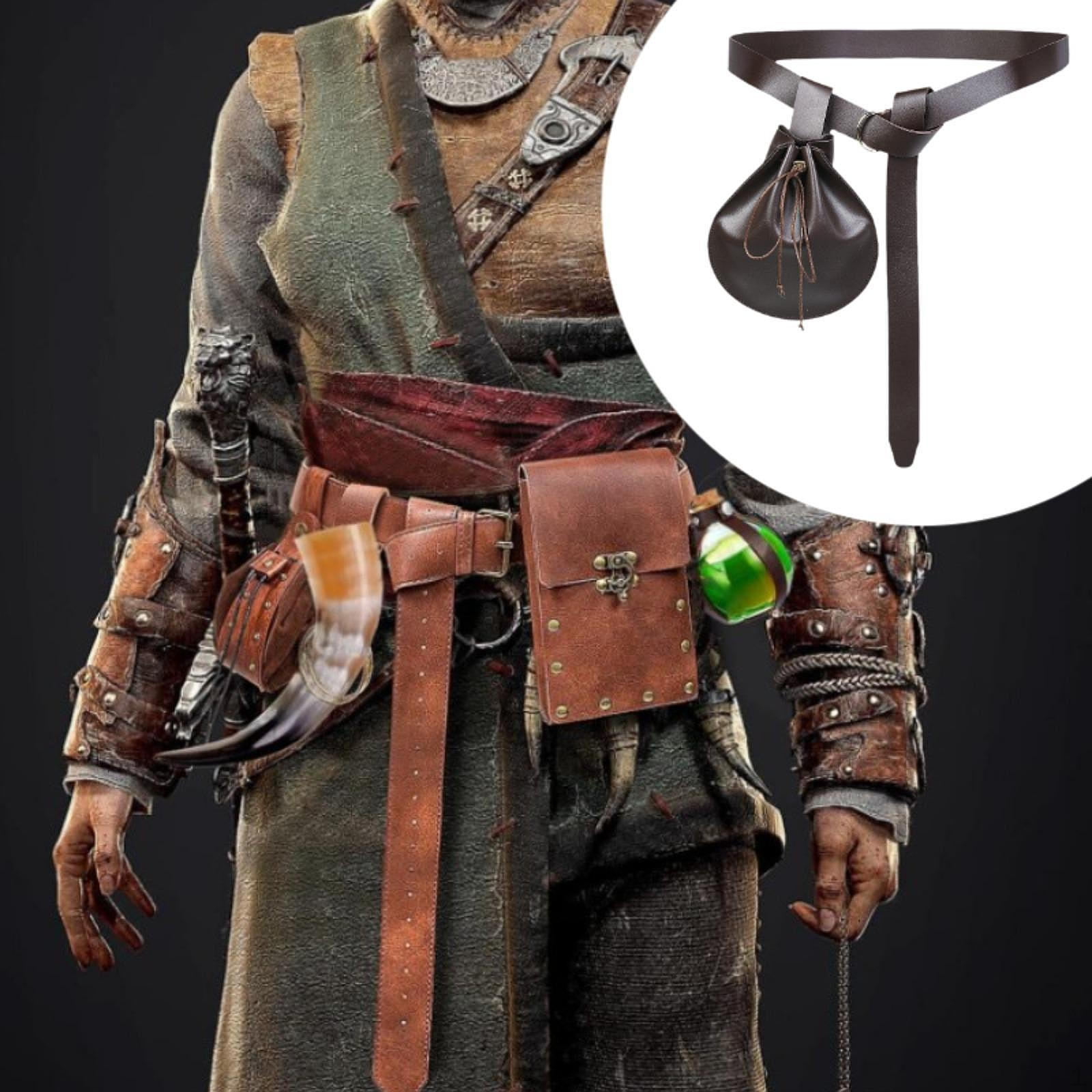 

Поясна сумка середньовічна для рольових ігор, косплею коричневий