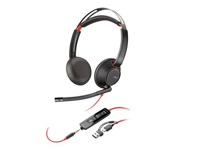 Micro-casque - filaire - jack 3,5mm, USB-C - HP Inc. - Poly Blackwire 5220 - Micro-casque - sur-oreille - filaire - jack 3,5mm, USB