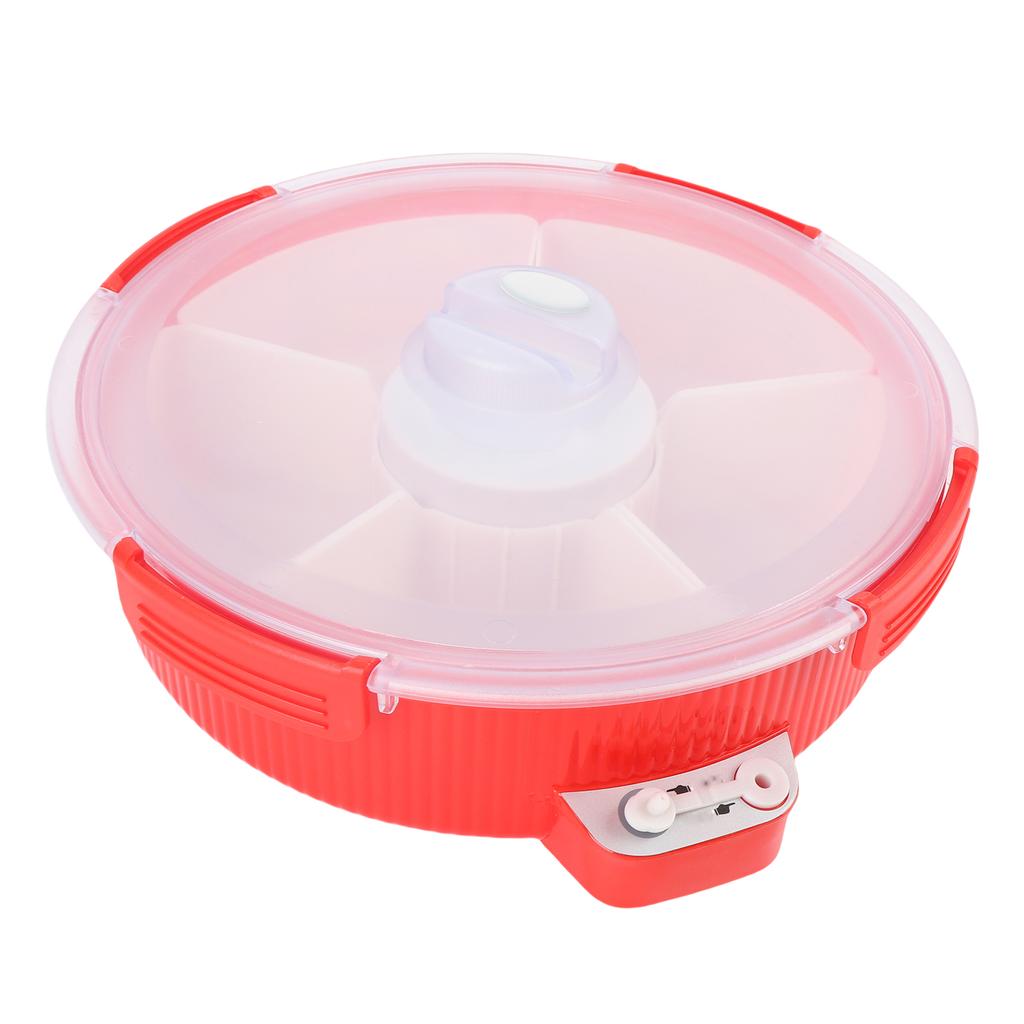 Electric Vacuum Divided Snack Serving Tray Snackle Container Platter for Vacuum Storage with 5 Removable Dishes Lid