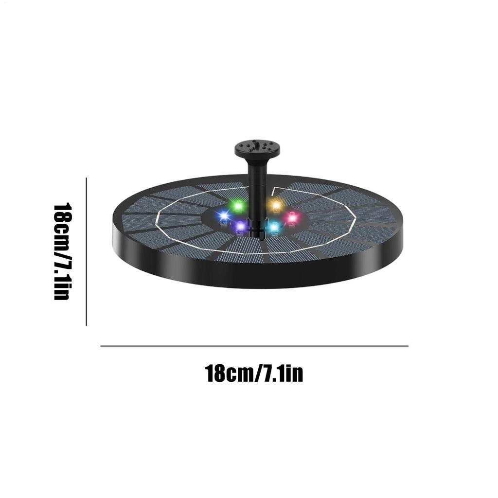 Luce per Fontana 7 Colori LED Solare Fontana Rotante con 6 Ugelli Pompa Acqua Esterno Vasca per Uccelli Decorazione Giardino