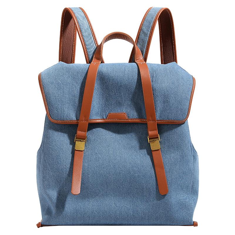 2025 Summer New Niche Handheld Fashion Commuter Large Capacity Backpack Denim Canvas Briefcase Laptop Bag