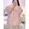 Fashionable Horn Button Winter Coat with Thickened Cotton for Women