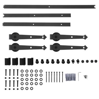 8FT Double Door Splicing Arrow Type Carbon Steel Barn Door Hanging Rail