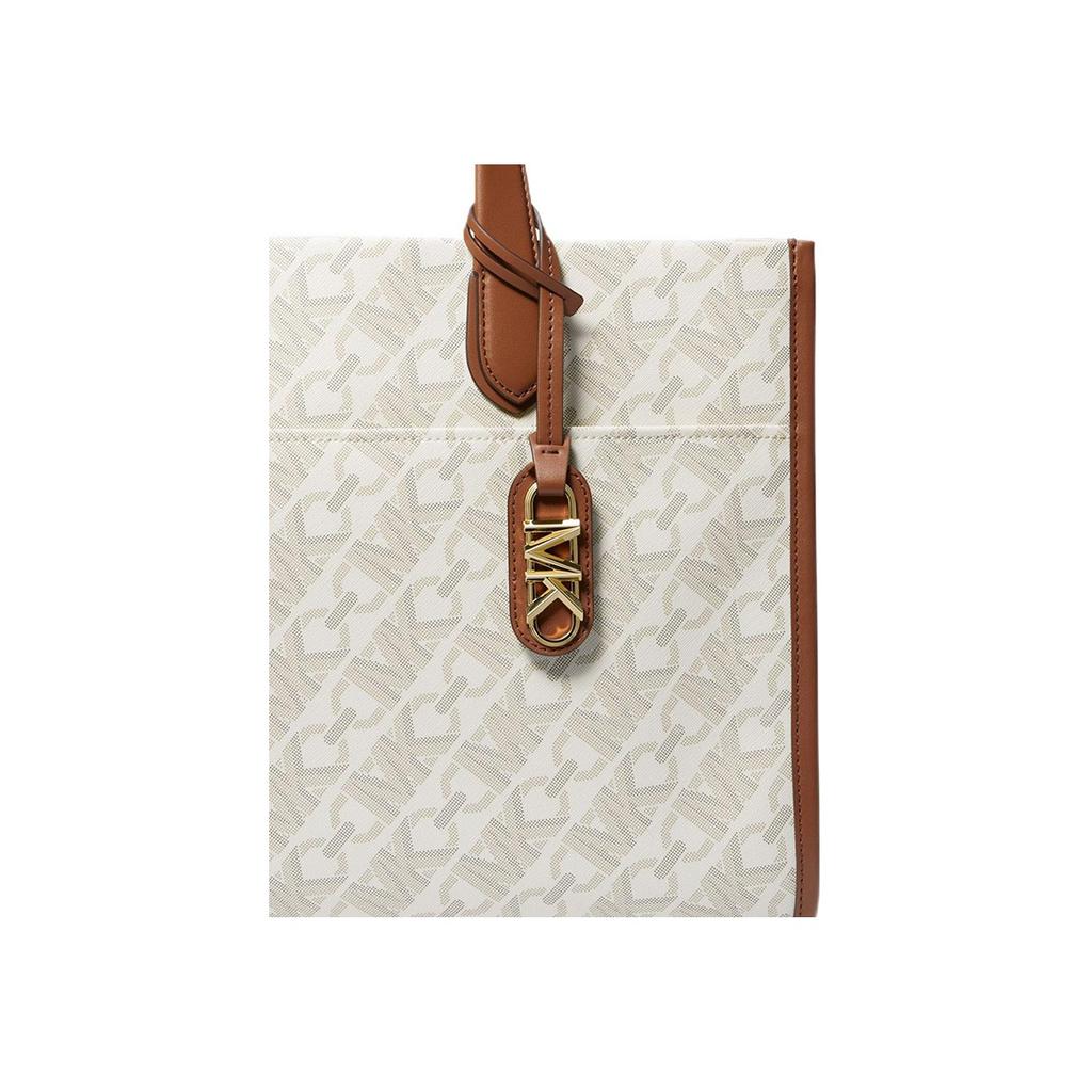 Michael Kors Gigi Classic Monogram Pendant Open Tote Bag Women Tote Bag Vanilla-White 30H3G3GT3B-099