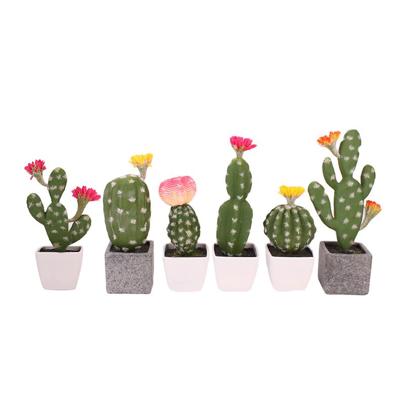 Buy Artificial Green Cactus Plants Mini Bonsai Potted Simulation