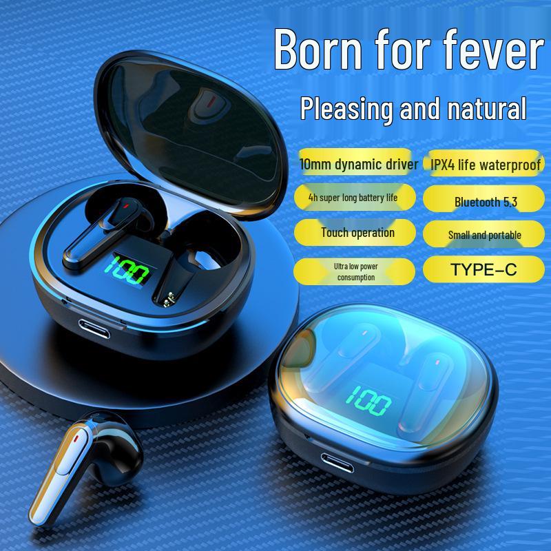 Ultralight True Wireless Bluetooth Earphones 2025 – Half-in-Ear, Long Battery Life, Noise Cancelling, Ideal for Sports & Fitness
