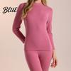 Velvet Sleepwear Set Seamless Double-sided Thermal Underwear Winter Unisex 2 Pcs/Set Round Neck Homewear Thick