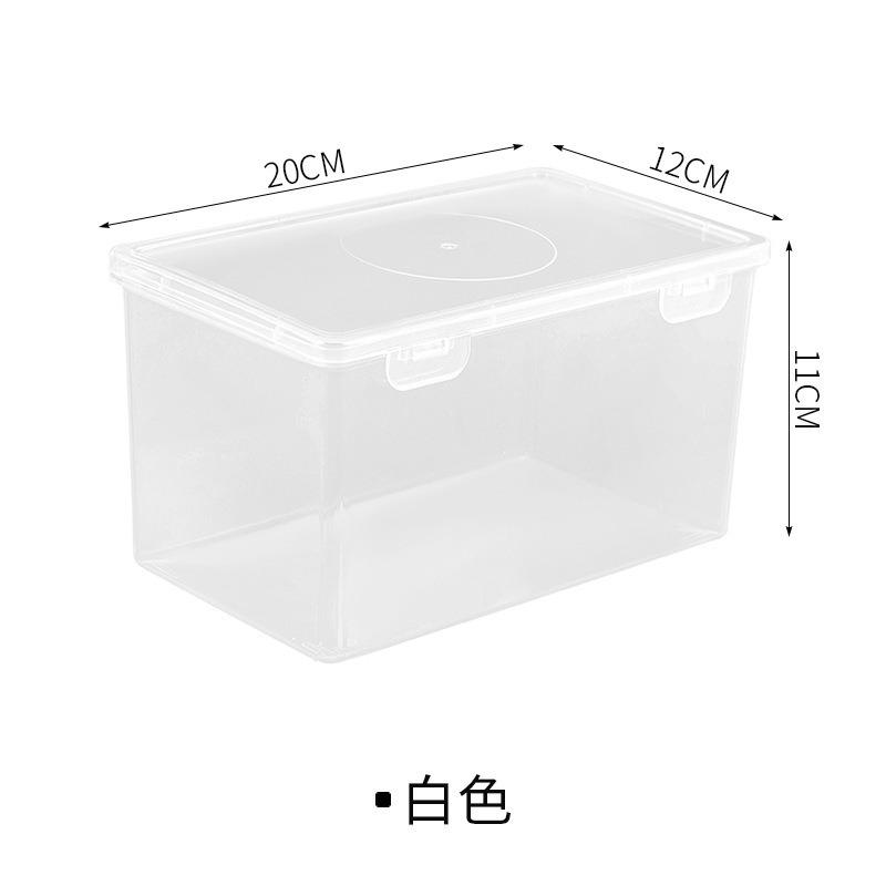 

Квадратная коробка для хранения масок, пластиковая прозрачная коробка для масок большой вместимости, настольная коробка для хранения косметики. белый