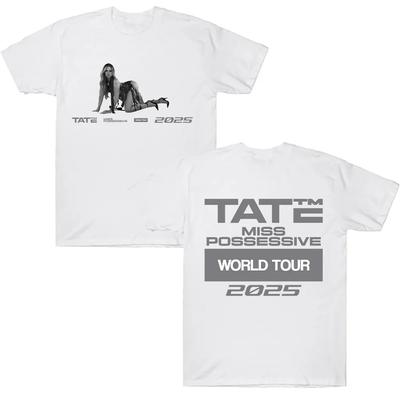 Tate McRae Miss Possessive 2026 Welttournee T-Shirt Herren Damen Kleidung Baumwolle Kurzarm-T-Shirts Sommer-T-Shirt Y2K Oberteile Geschenk für Fans