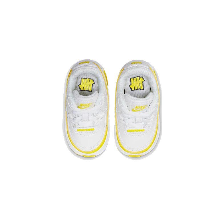 UNDEFEATED x Nike Air Max 90 Cushioning Low top Toddler Shoes Yellow White Infant And Toddler CQ4615-101