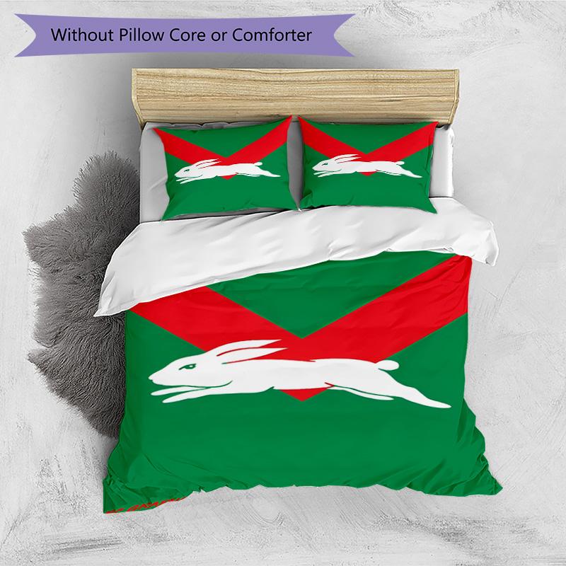 3pcs Duvet Cover Set (1*Duvet Cover + 2*Pillowcase, Without Core), South Sydney Rabbitohs Print Bedding Set, Bedroom Decor, All‑Season, Birthday Gift