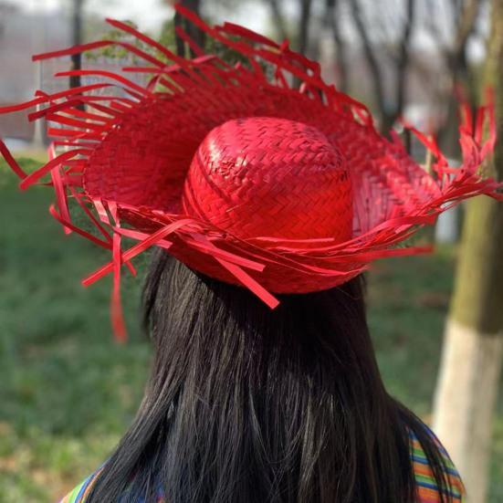 Straw Hat Summer Sun Protection Wide Brim Hand Woven Lightweight Breathable Design Beach Hat Headwear