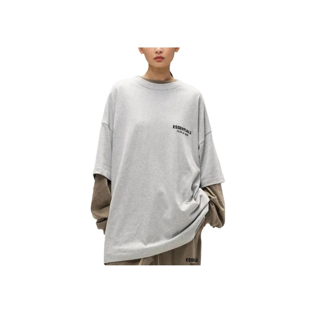 Fear of God Essentials Jersey Crewneck Tee Light Heather Grey Men Tops 125HO244368F