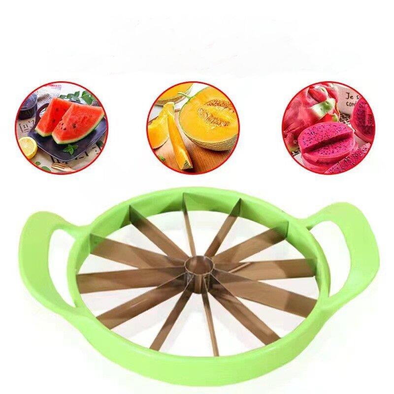 Stainless Steel Watermelon Slicer Fruit Divider 2 In 1 Portable Watermelon Dicer Fruit Pulp Digger Double Ended Fruit Fork