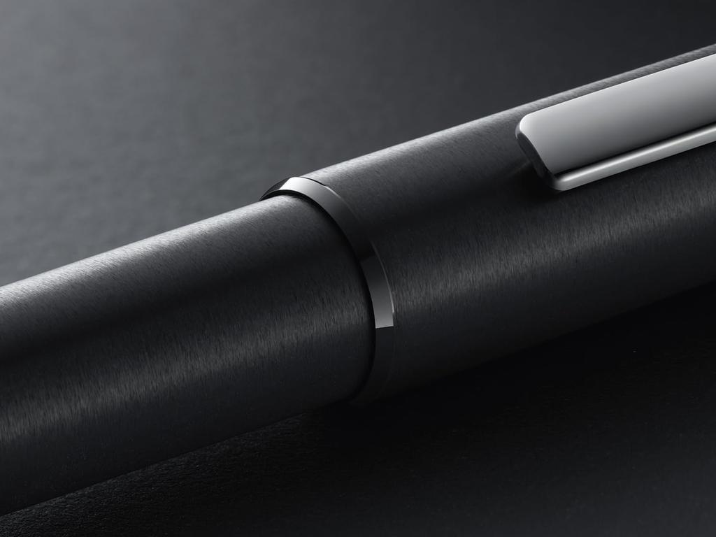 Lamy Aion Black Fountain Pen Modern Lightweight and Seamless Anodized Aluminum Stainless Steel Clip Steel Fine Point Includes Blue Ink Cartridge -