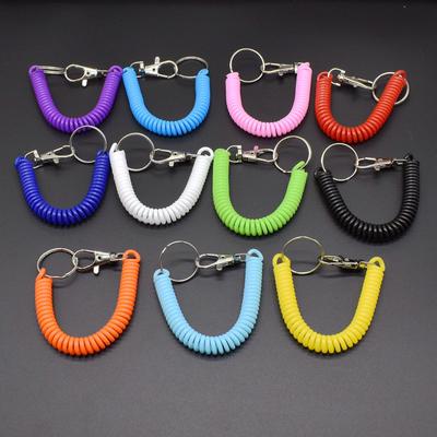 Einziehbare EVA-Federkordel-Schlüsselanhänger und Lanyard für Autoschlüssel und Kartenhalter