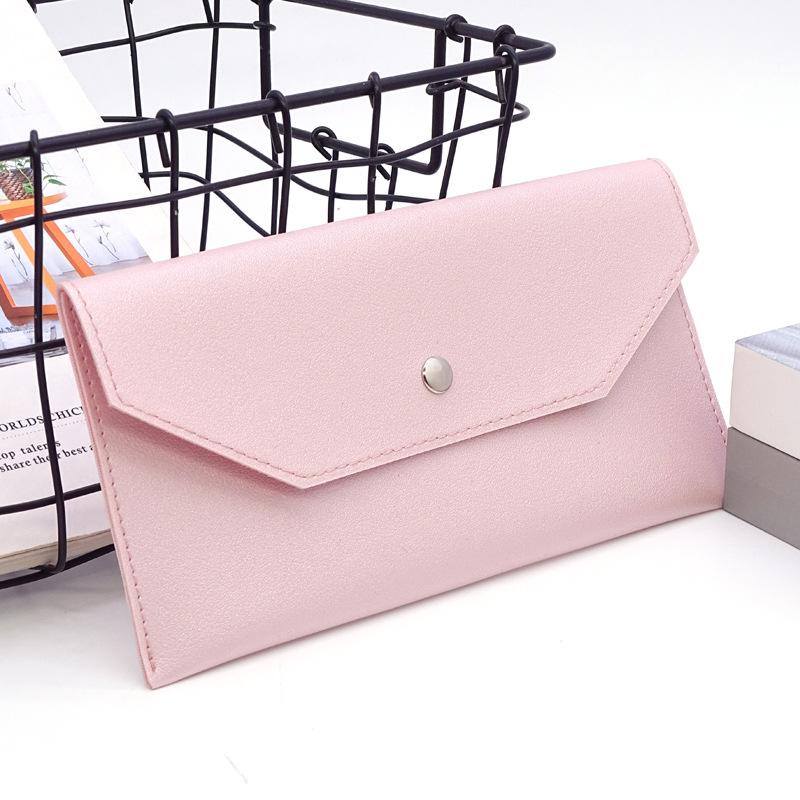 1PC Women Wallet Reusable Money Clip Wallet Cash Bank Card Storage Bag Long Style Ultra-thin Portable Leather
