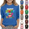 Unisex Back To School Graphic T Shirt Crew Neck Three Quarter Sleeve Casual Tee Top for Kids Teens Adults Comfortable Fit