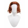 Reddish Brown Medium Short Curly Hair Synthetic Wig | Retro Movie Theme Party Character Cos Wig Set | Short Curly Wave Wig