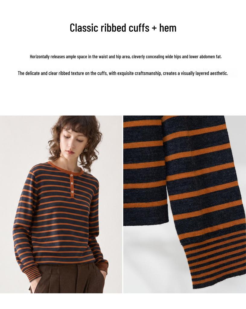 Fine-Spun Machine Washable Wool Round Neck Sweater Pullover with Long Sleeves