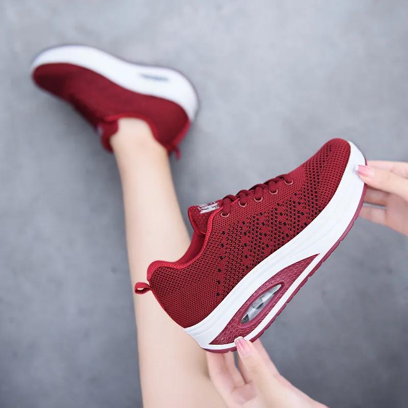 Women's Sports Shoes Breathable Hollow Casual Outdoor Comfortable Shoes Lightweight Thick Sole Large Size Women's Shoes