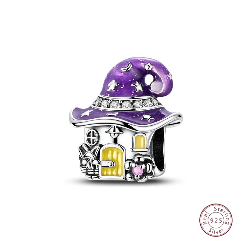 Copper Beaded Pendant Shiny Zircon Dessert Donut For Original 3Mm Bracelet Ladies Fine Jewelry