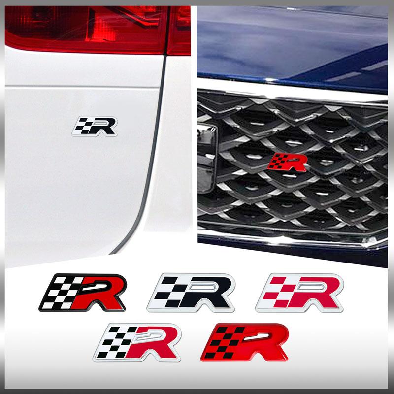 Car 3D Metal Sticker Race 300 Flag Emblem Front Grille Sticker Fender Side Badge Decal For Seat Cupra Leon Altea Ibiza Fiat 500 E6