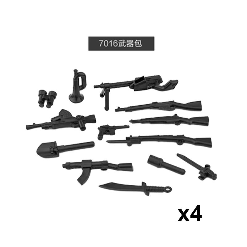 Andra världskriget Militära Vapen Byggklossar Armé Soldater Figurer 98K MG34 MG42 PPSH Vapenbälte Tillbehör Klossar Leksaker För Barn