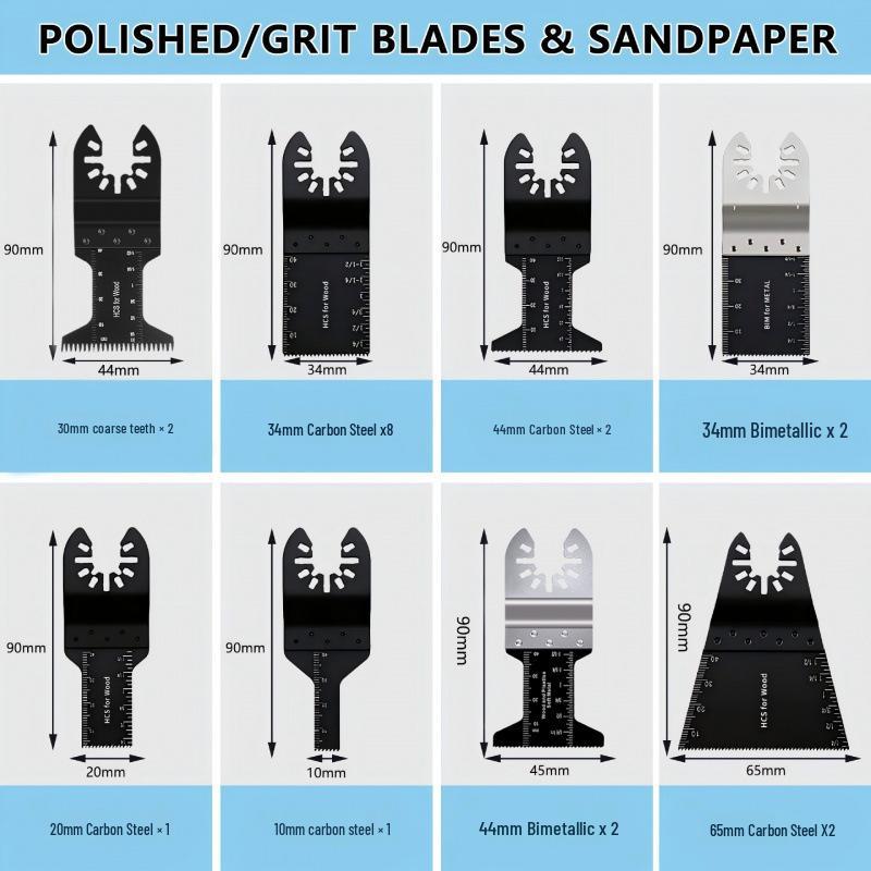 Universal 68-Piece Reciprocating Saw and Oscillating Tool Blade Set for Wood, Plastic, and Metal Cutting