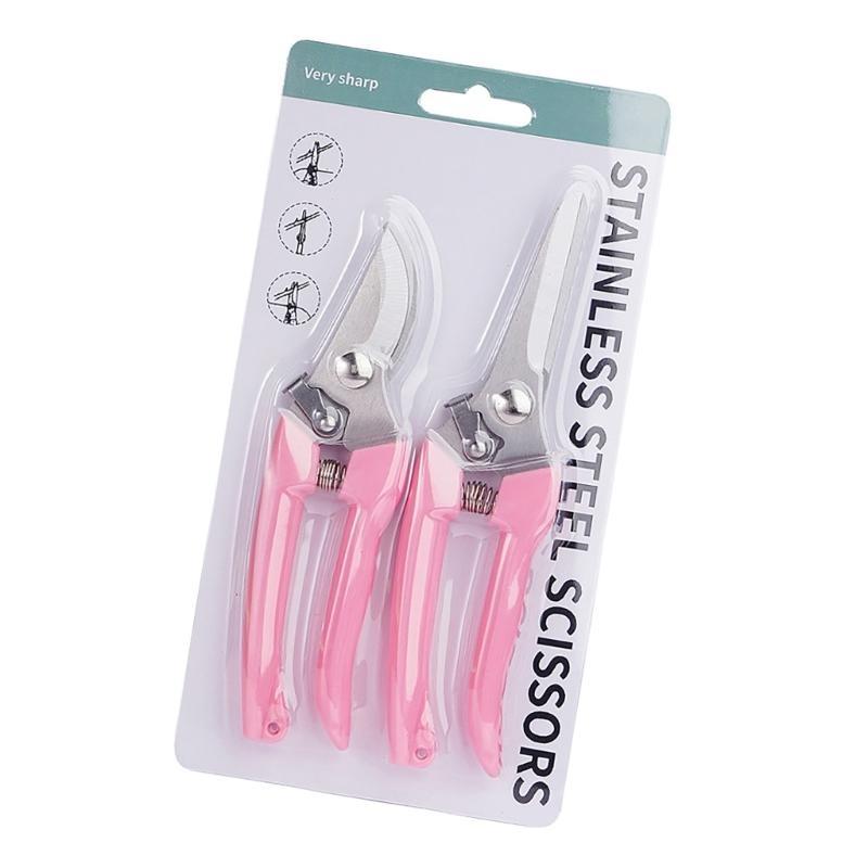 2Pcs Pruning Shears Stainless Steel Garden Shears Handheld Gardening Scissors