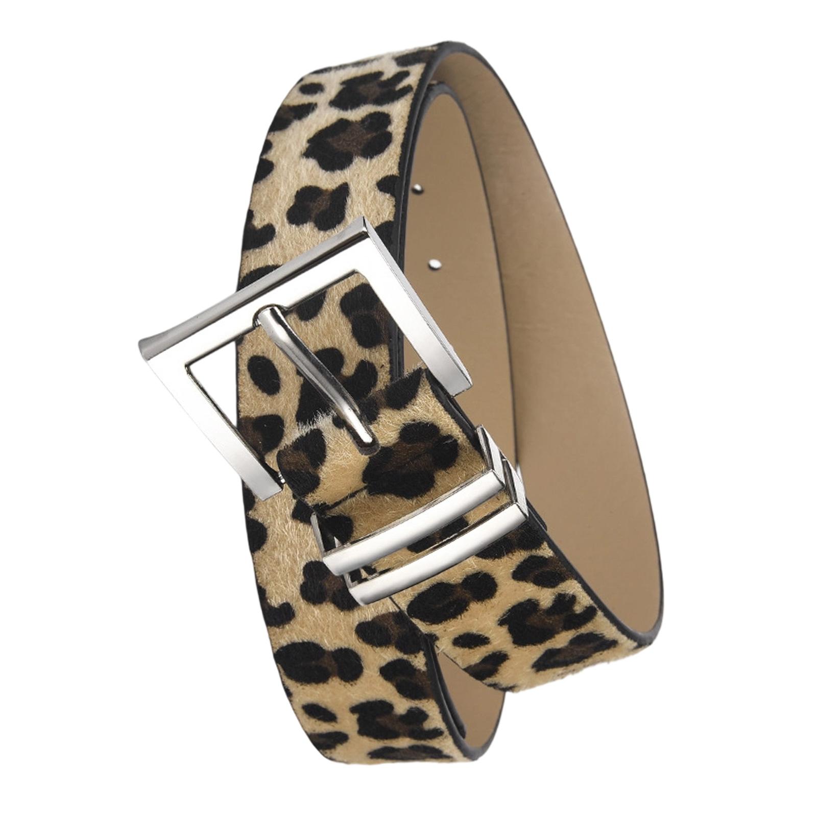 

Женский широкий ремень с леопардовым принтом, регулируемый, из искусственной ПУ кожи, модный аксессуар со съемной пряжкой разноцветный